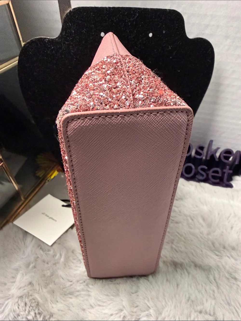 kate spade Pink Glitter Bottom Cosmetic Pouch